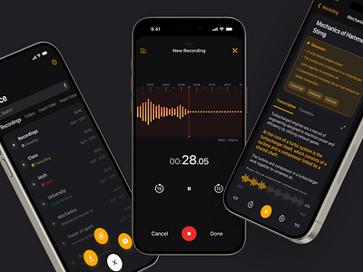 Voice Recording UI ai app app ui ios keyword record recording summary transcribe translate ui voice