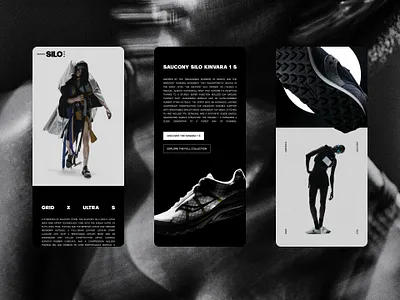 Saucony SILO Email Campaign Design black black and white design digital ecommerce editorial fashion marketing minimal monochromatic premium shoe typography web