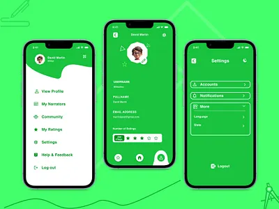 Created a profile and settings page!!😎😎 app design mobile design ui uiux