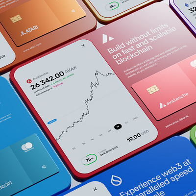 Crypto App UI / 3D Set Design 3d branding graphic design ui