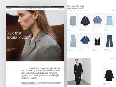 Goodstyle - Fashion E-Commerce Website beauty casual clean clothing e commerce ecommerce fashion landing page minimalist online store shirt shop shopify shopping store suit swiss ui web design website