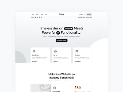 Original – Features Page animation bento bento box dark features footer grid header hero section icons landing page light pixfort reviews servies template theme ui ux wordpress