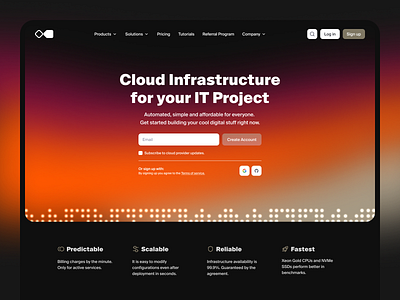 Cloud Infrastructure Website design gradient inspiration ui web design website