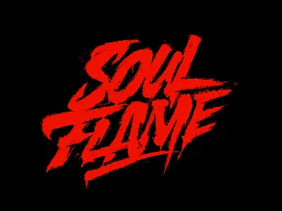 Soul Flame - Custom Brush Lettering branding design font illustration lettering logo tshirt tshirt design typography ui
