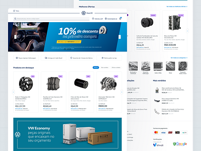 Peças VW: Official Parts E-commerce Homepage interface