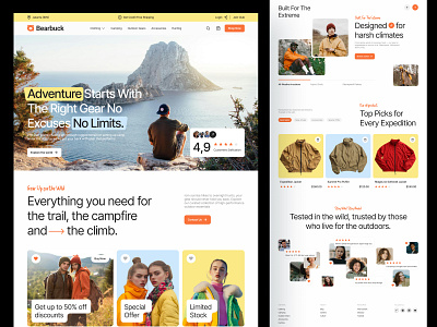 Bearbuck - Adventure Trip eCommerce Online Store adventure amazon branding design ecommerce elementor fashion framer landing online page shop shopify store travel trip ui webflow website wordpress