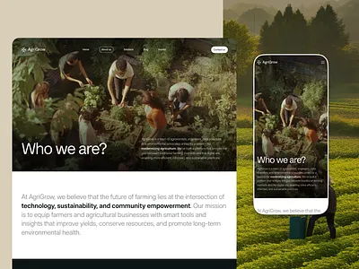 AgriGrow - Responsive About Page about page agriculture clean eco green landing page ui uiux website
