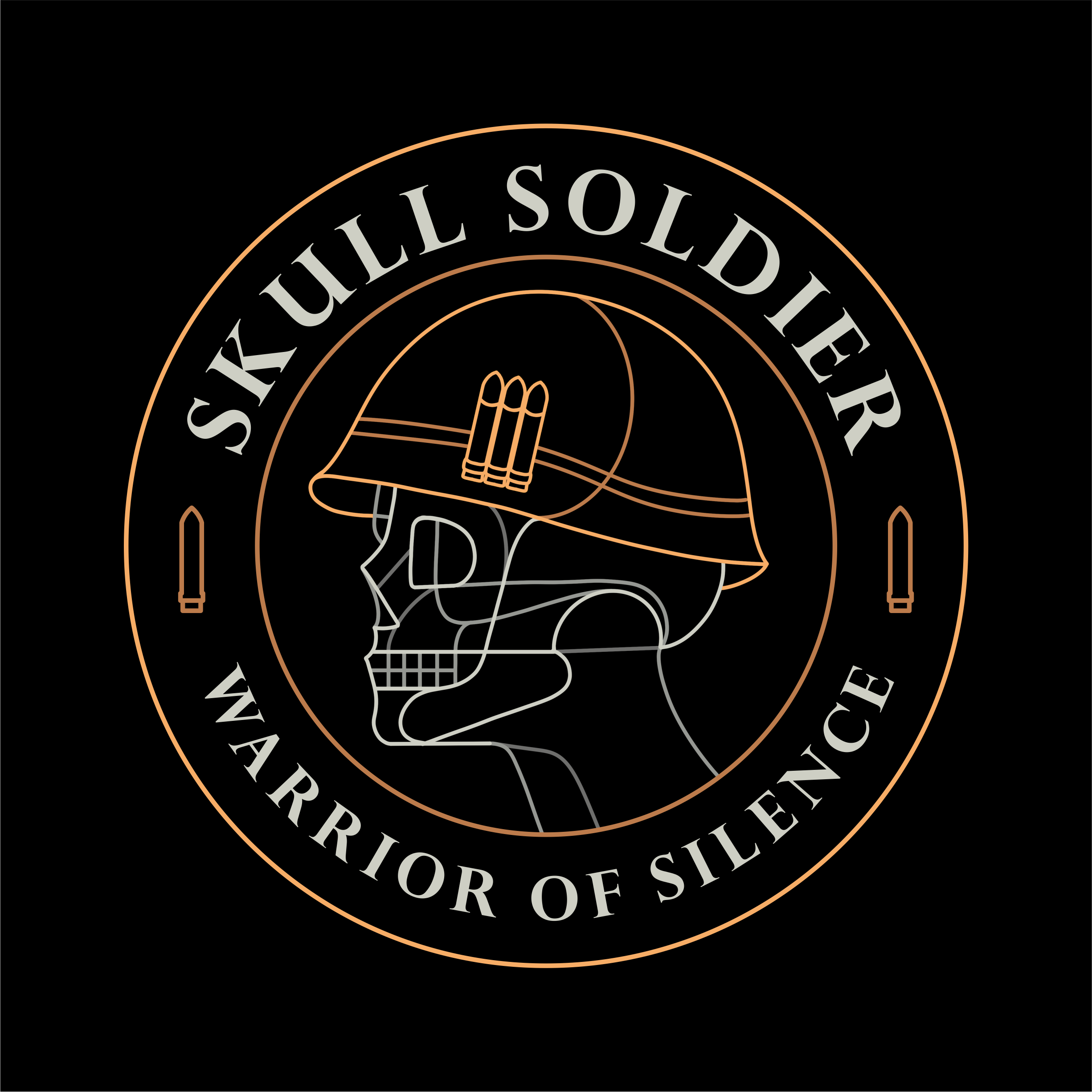 Skull Soldier – Line Art Illustration death and war symbolism