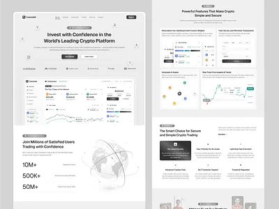 Cosmobit - Website Crypto Landing Page clean crypto crypto currency crypto landing page crypto trading crypto web eth ethereum fintech forex landing landing page platform saas startup trading uiux web design web landing page web3