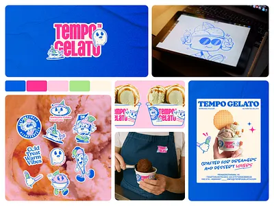Tempo Gelato Mascot - Sticker branding design flat gelato graphic design ice cream illustration logo mascot sticker vector
