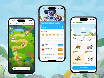 Zuzu - Game Education Mobile Apps apps branding design duolingo education game game app graphic design illustration ios leaderboard mobile mobile game trending app trendy game ui uiux ux web website
