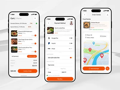 Food Delivery Mobile App cart customer delivery app delivery service design fast food food delivery app food order foodle ios app location mobile mobile app online food order payment restaurant restaurant app uiux
