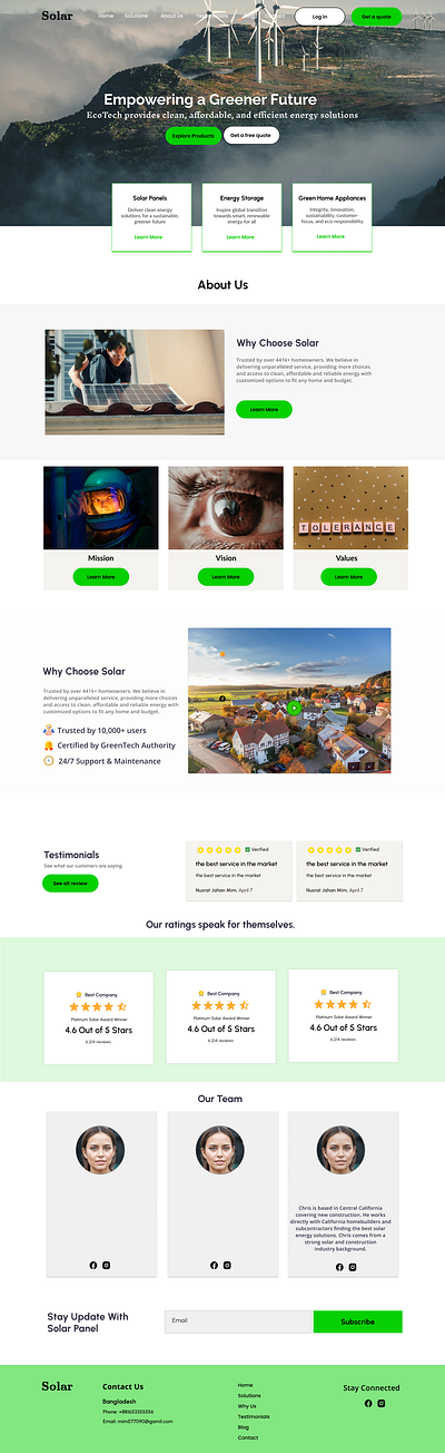 Solar Industry Landing Page Website 3d branding design graphic design illustration logo motion graphics ui ux vector