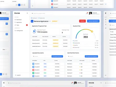 Elux Circrisk - Risk Management Dashboard audit dashboard audit logging dashboard data compliance document identification document review mitigation dashboard mitigation risk mitigation tracker proposal identification quadrant chart regulatory platform risk analytics risk factor risk intelligence risk management risk portal risk taxonomy scatter plot security assesment