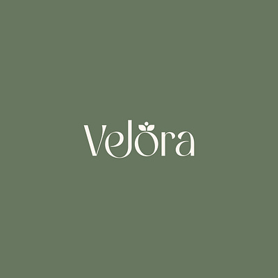 Velora: Elegant Minimal Logo with Floral Accent brand identity branding design design logo flat graphic design illustration logo logo design logos logotype minimal minimalist simple text timeless typography unique wordmark