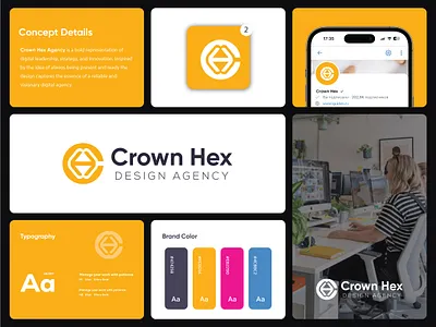 Crown Hex - Logo Design & Brand Identity agency logo brand identity branding brandmark business logo ch logo company logo creative logo iconic logo letter logo lettermark logo logo branding logo concept logo design logo maker wordmark