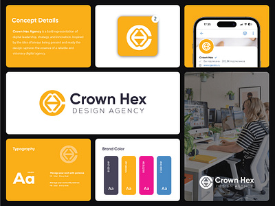 Crown Hex - Logo Design & Brand Identity agency logo brand identity branding brandmark business logo ch logo company logo creative logo iconic logo letter logo lettermark logo logo branding logo concept logo design logo maker wordmark