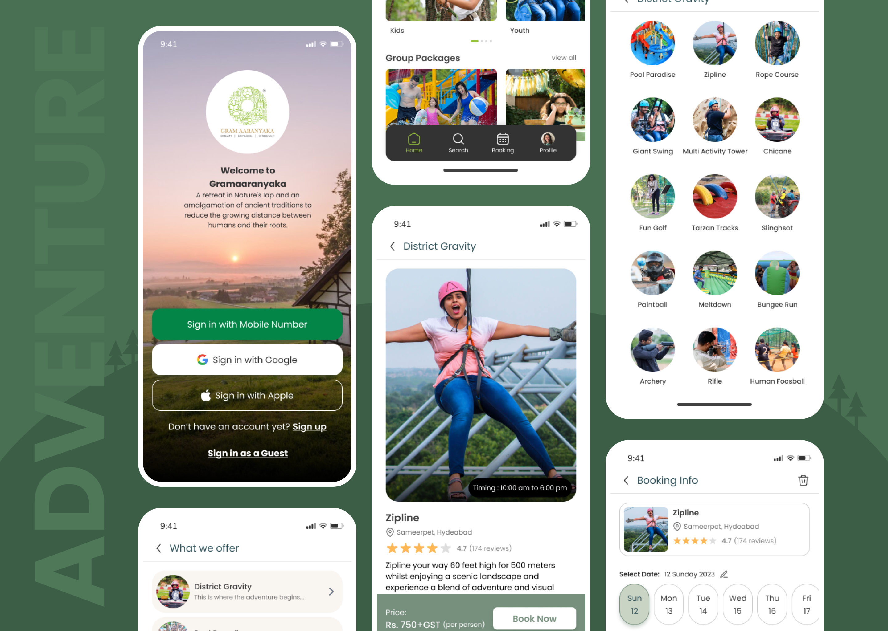 Adventure Activity Mobile App adventure activity adventure activity mobile app adventure app design adventure mobile app mobile app mobile app design mobile ui ux design trending mobile app user experience user interface water sport mobile app zipline mobile app