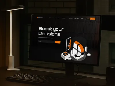Crypto Exchange UI – Dark Landing Page crypto exchange figma landingpage tradingplatform uxui web design web3