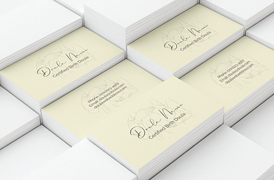 Minimalist Sketch Business Card - Yellow business card canva design doula feminine business card fertile optimism fully customizable soft neutral design