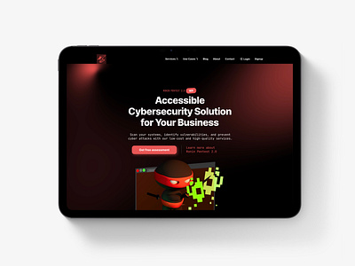 SaaS Cybersecurity Web Design branding dark design red saas ui ux web webdesign
