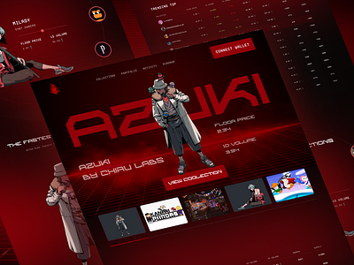 AZUKI - NFT Landing Page azuki bitcoin blockchain blockchain landing pages blockchain websites bold character character landing pages crypto crypto websites eth ethereum landing page landing pages meme nft nft landing pages token token websites website
