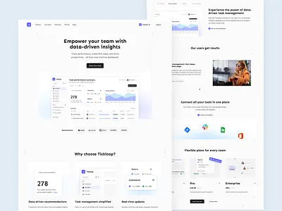 Tickloop landing page b2b design flat footer full header home landing layo page pricing product saas scroll studio ui ux