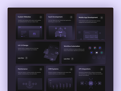 Bento Grid UI agency agency web bento bento box bento design bento grid bento grid web bento ui bento website dark design grid layout service ui design web design web ui