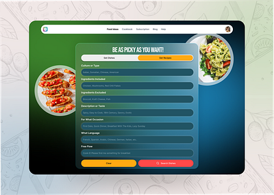 Cookbook Website - A Fresh Take on Food Discovery figma food discovery food tech food ui online food ordering uiux web design web development website