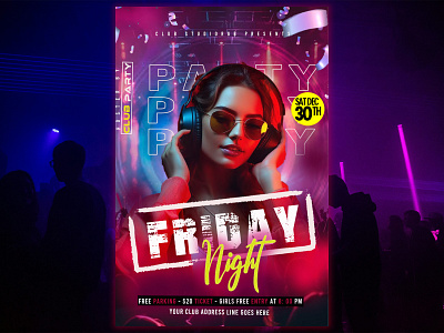 Neon party poster design branding design designing graphic design illustration logo photoshop trending vector
