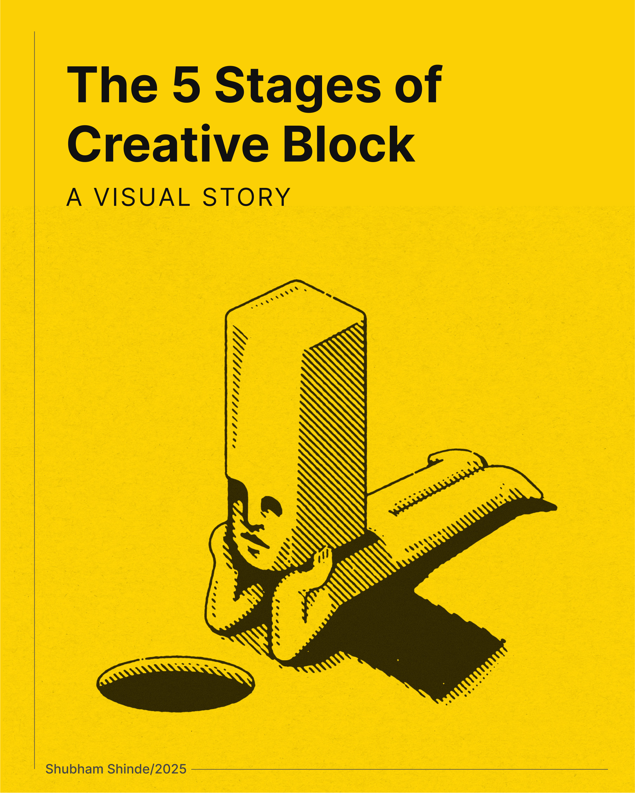 5 Stages of Creative Block app design branding branding bento design graphic design illustration logo story vector visual story