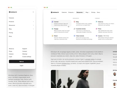 Nav menus — Untitled UI dropdown menu header nav meganav mobile menu nav menu product design ui design user interface