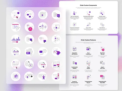 Icon Set for Diagramming Platform Landing Pages branding data visualization diagramming features graphic design icons illustration landing page vector web design