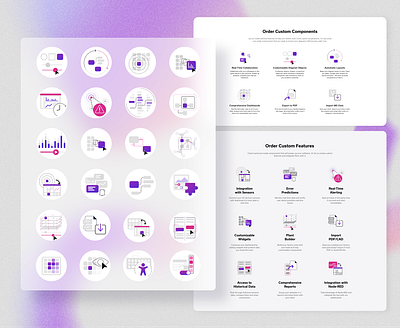 Icon Set for Diagramming Platform Landing Pages branding data visualization diagramming features graphic design icons illustration landing page vector web design