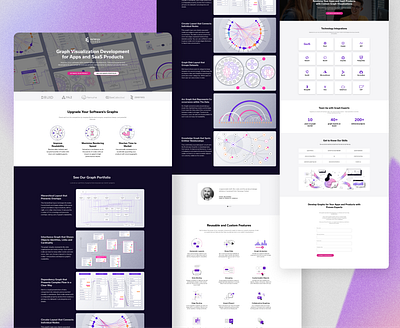 Landing Page Design for Graph Visualization Solutions data vis data visualization diagramming graphic design icons illustration landing page saas web design
