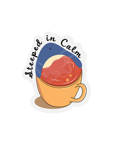 Steeped in Calm 🍵💤 cartoon graphic design illustration sticker