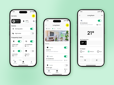 Smart Home Room Control dashboard homeautomation iosapp iot mobile app product design roomcontrol smartdevices smarthome ui ux