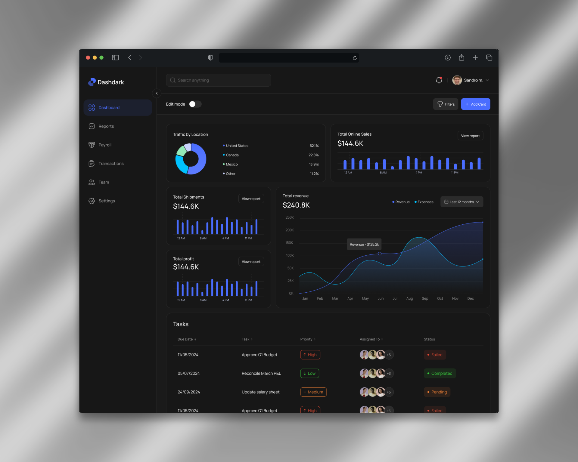 Analytics Dashboard Constructor analyticsui b2btools customizationui darkmodeui dashboard draganddrop editmode figmadesign interfacedesign saasdashboard ui webdesign