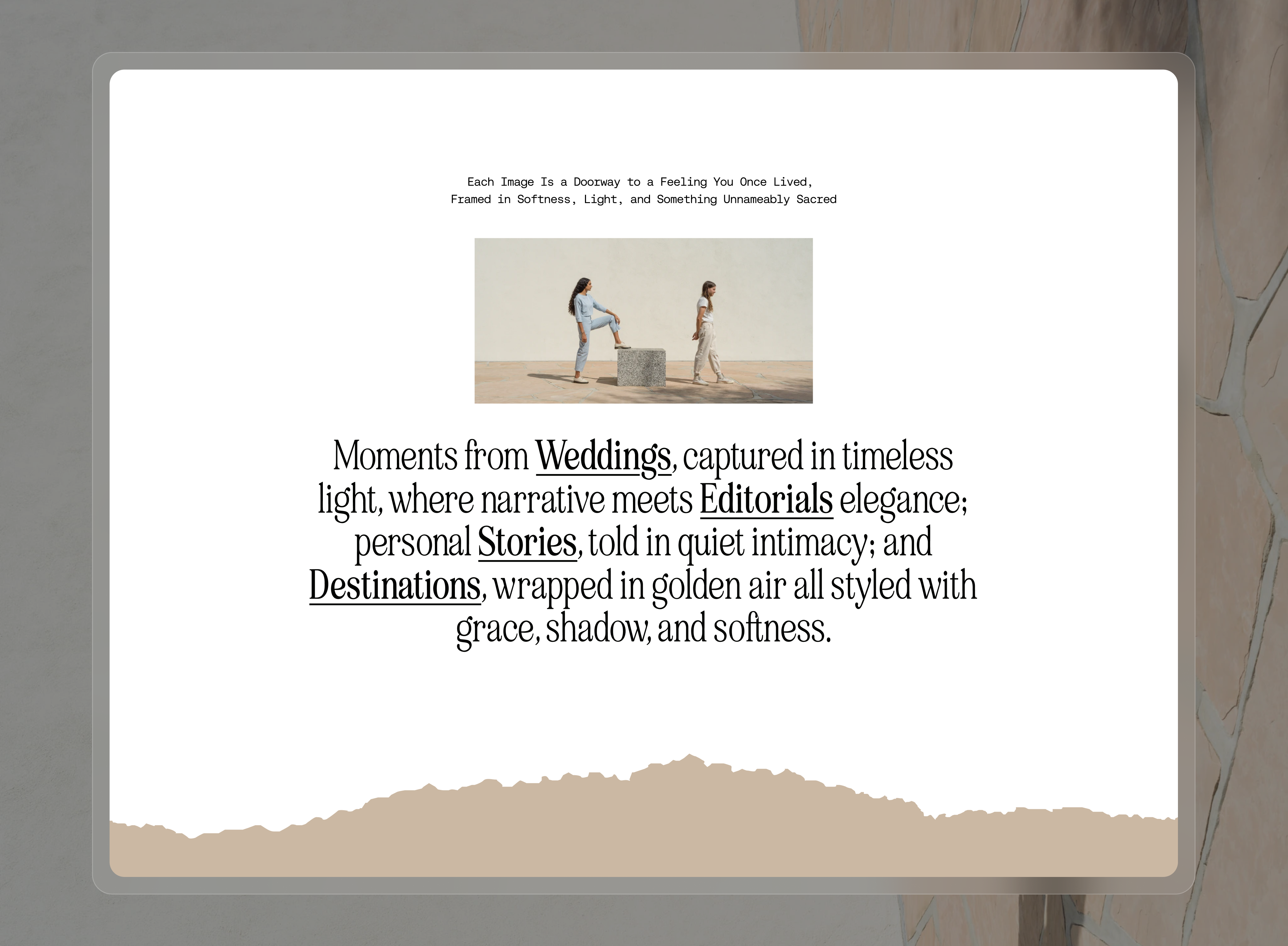 Photographer Portfolio Website agency branding design film illustration landingpage photography