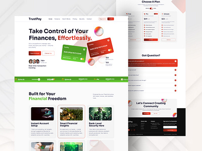 💳🔒 TrustPay – Payments You Can Count On Fast designer finance fintech graphic design ui uiux ux wordpress