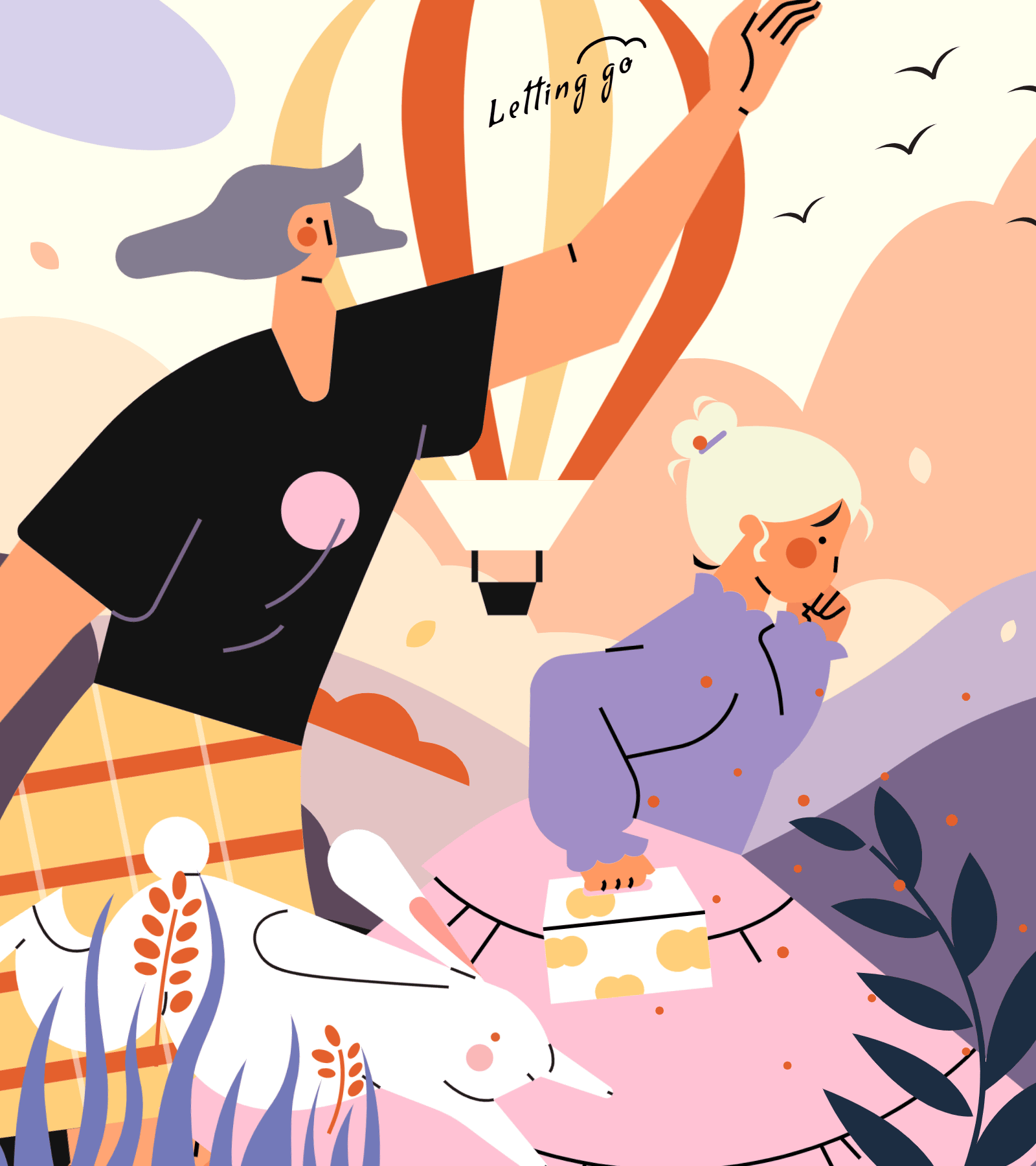 小园素作品：放飞 design flat graphic design illustration vector