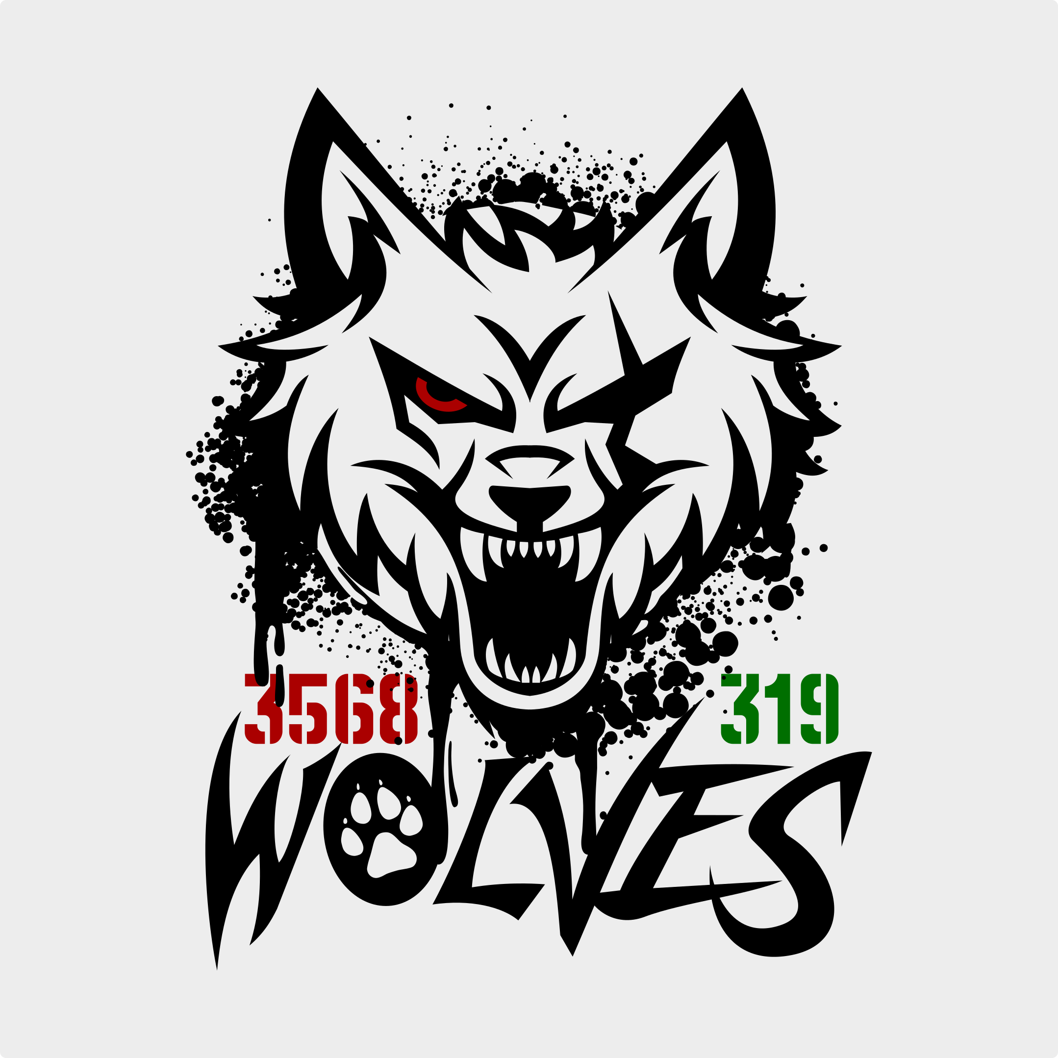 Logo Design for 3568 Wolves badass branding commission design freelance work graphic design logo logo design branding vector wolf