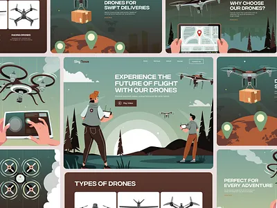 SkyNova - Landing animation app creative design drone app futuristic graphic design home page illustration interaction design landing product ui ux web design website