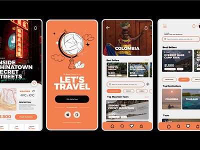 Let’s Travel – Mobile App UI/UX Design 🌍✈️ branding design graphic design product design travel app ui ux web design