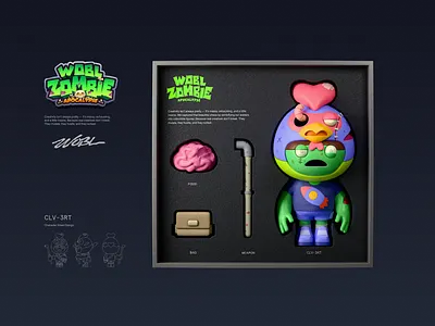 WOBL IP Zombie Apocalypse Illustration 3d 3d modeling animal art cartoon character character sheet colorful cute dark illustration mascot toys vibrant zombie