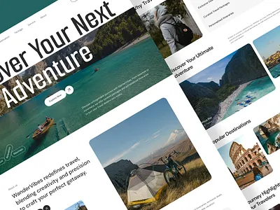 Travel Agency Landing Page adventure homepage landingpage travelagency travelworld uiux