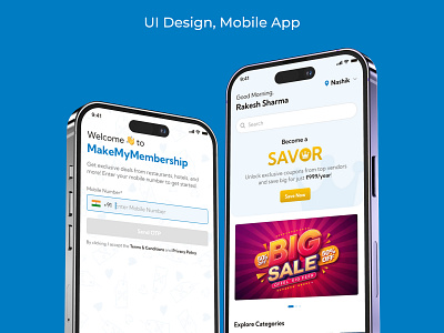 MakeMyMembership App app application coupon deal discount market membership minimal app mobile app offer ui ui design uiux ux design