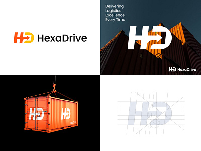 HexaDrive - Logistics Company Logo Design brand mark branding businesslogo construction delivery logo design logistics logistics branding logistics company logo logo design logo identity logos shipping transport transportation warehouse