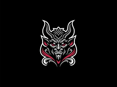 Aggressive Devil Logo Design aggresive branding demon design devil emblem evil fear gaming gothic horns identity illustration logo lucifer mark red sports symbol vector