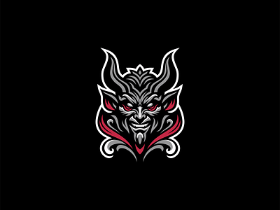 Aggressive Devil Logo Design aggresive branding demon design devil emblem evil fear gaming gothic horns identity illustration logo lucifer mark red sports symbol vector